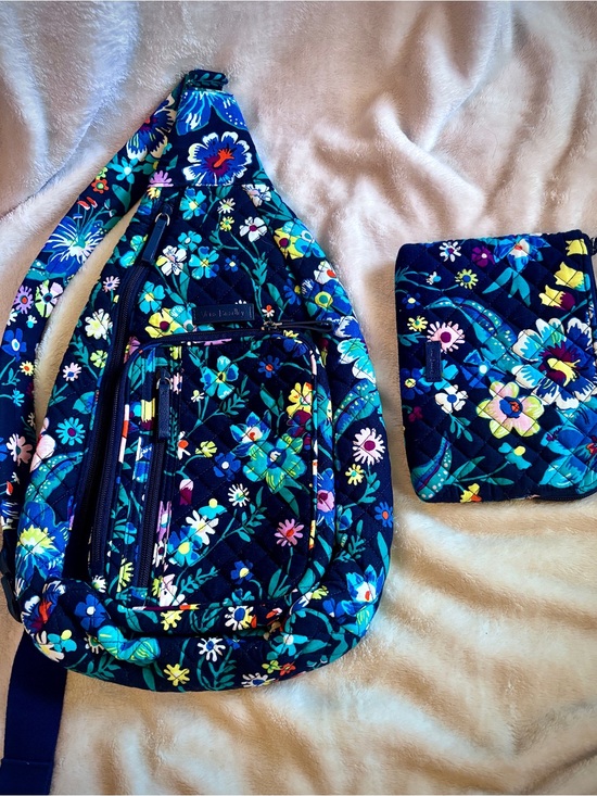 Vera Bradley Moonlight Garden Sling Backpack Crossbody & Matching Zip Pouch Set main image 6